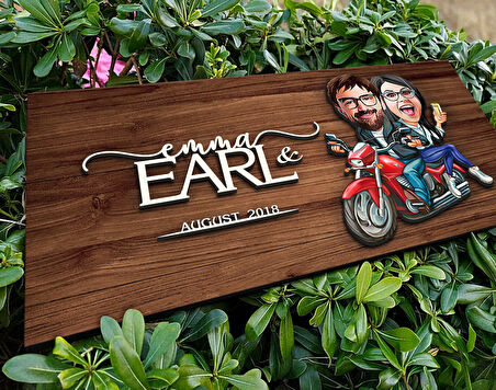 BK Gift Kişiye Özel Sevgililer Karikatürlü Kabartma Figürlü Ahşap Tablo, Duvar Dekoru, Arkadaşa Hediye, Özel Tasarım Ev Hediyesi-97