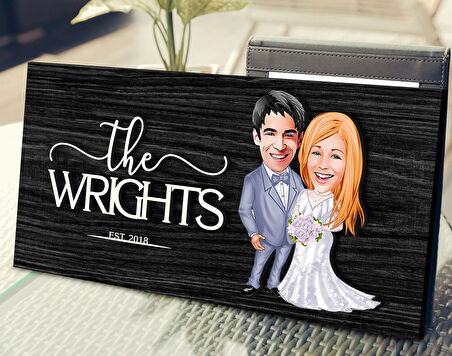 BK Gift Kişiye Özel Sevgililer Karikatürlü Kabartma Figürlü Ahşap Tablo, Duvar Dekoru, Arkadaşa Hediye, Özel Tasarım Ev Hediyesi-104