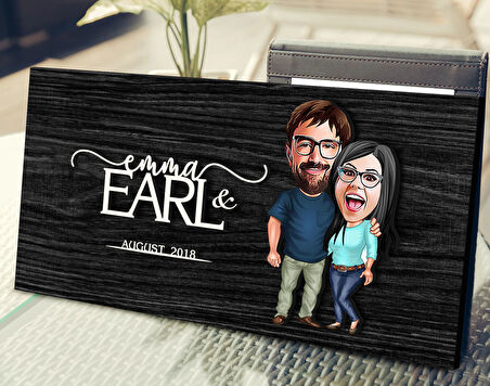 BK Gift Kişiye Özel Sevgililer Karikatürlü Kabartma Figürlü Ahşap Tablo, Duvar Dekoru, Arkadaşa Hediye, Özel Tasarım Ev Hediyesi-109