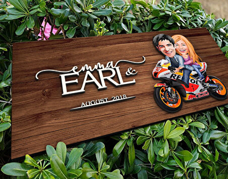 BK Gift Kişiye Özel Sevgililer Karikatürlü Kabartma Figürlü Ahşap Tablo, Duvar Dekoru, Arkadaşa Hediye, Özel Tasarım Ev Hediyesi-111