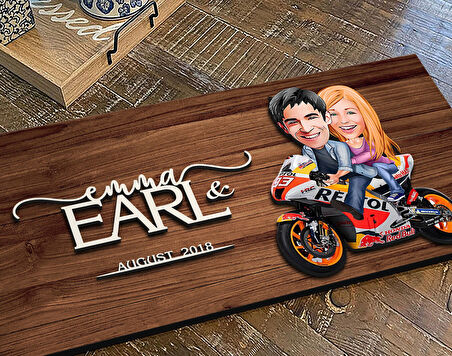 BK Gift Kişiye Özel Sevgililer Karikatürlü Kabartma Figürlü Ahşap Tablo, Duvar Dekoru, Arkadaşa Hediye, Özel Tasarım Ev Hediyesi-111