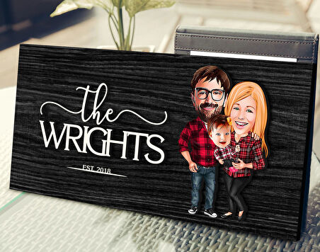 BK Gift Kişiye Özel Aile Karikatürlü Kabartma Figürlü Ahşap Tablo, Duvar Dekoru, Arkadaşa Hediye, Özel Tasarım Ev Hediyesi-2