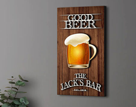 BK Gift Kişiye Özel Kabartma Tasarımlı Ahşap Bar Tabelası, Home Bar Tabela, Rustik Ev Dekorasyonu, Duvar Dekoru