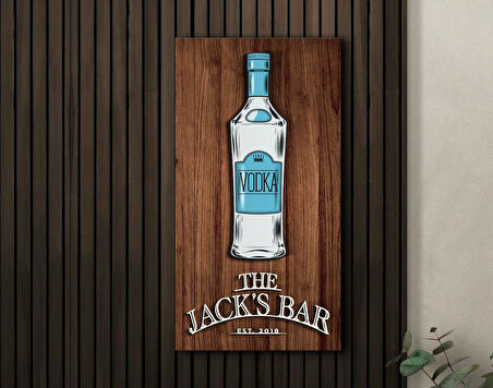 BK Gift Kişiye Özel Kabartma Tasarımlı Ahşap Bar Tabelası, Home Bar Tabela, Rustik Ev Dekorasyonu, Duvar Dekoru-5