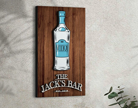BK Gift Kişiye Özel Kabartma Tasarımlı Ahşap Bar Tabelası, Home Bar Tabela, Rustik Ev Dekorasyonu, Duvar Dekoru-5