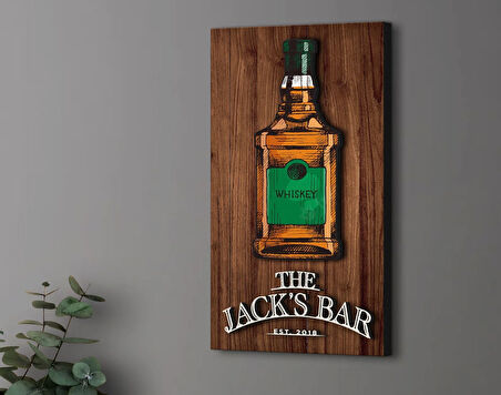 BK Gift Kişiye Özel Kabartma Tasarımlı Ahşap Bar Tabelası, Home Bar Tabela, Rustik Ev Dekorasyonu, Duvar Dekoru-6
