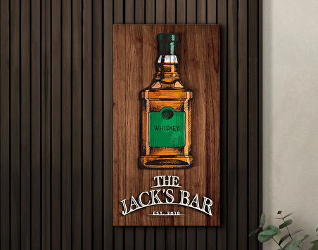 BK Gift Kişiye Özel Kabartma Tasarımlı Ahşap Bar Tabelası, Home Bar Tabela, Rustik Ev Dekorasyonu, Duvar Dekoru-6
