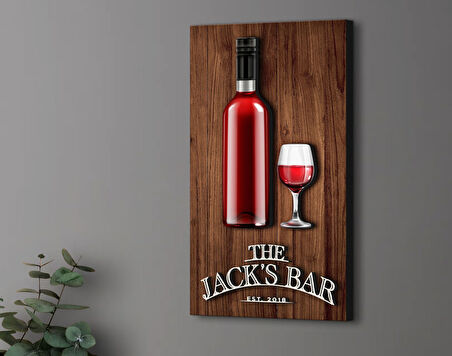 BK Gift Kişiye Özel Kabartma Tasarımlı Ahşap Bar Tabelası, Home Bar Tabela, Rustik Ev Dekorasyonu, Duvar Dekoru-7