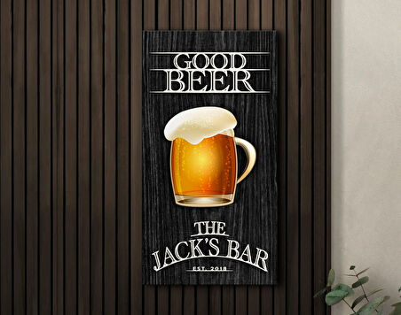 BK Gift Kişiye Özel Kabartma Tasarımlı Siyah(Ebony) Ahşap Bar Tabelası, Home Bar Tabela, Rustik Ev Dekorasyonu, Duvar Dekoru-1