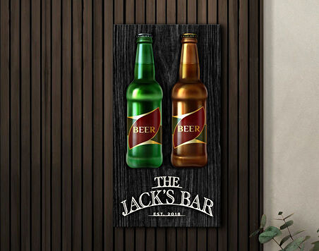 BK Gift Kişiye Özel Kabartma Tasarımlı Siyah(Ebony) Ahşap Bar Tabelası, Home Bar Tabela, Rustik Ev Dekorasyonu, Duvar Dekoru-2