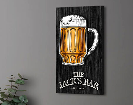 BK Gift Kişiye Özel Kabartma Tasarımlı Siyah(Ebony) Ahşap Bar Tabelası, Home Bar Tabela, Rustik Ev Dekorasyonu, Duvar Dekoru-3