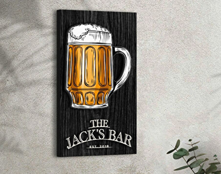 BK Gift Kişiye Özel Kabartma Tasarımlı Siyah(Ebony) Ahşap Bar Tabelası, Home Bar Tabela, Rustik Ev Dekorasyonu, Duvar Dekoru-3
