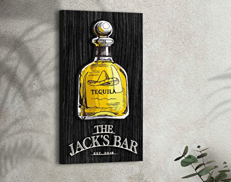 BK Gift Kişiye Özel Kabartma Tasarımlı Siyah(Ebony) Ahşap Bar Tabelası, Home Bar Tabela, Rustik Ev Dekorasyonu, Duvar Dekoru-4