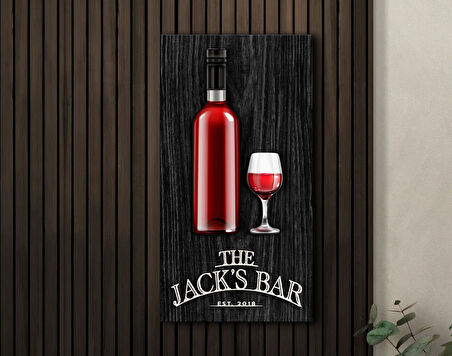BK Gift Kişiye Özel Kabartma Tasarımlı Siyah(Ebony) Ahşap Bar Tabelası, Home Bar Tabela, Rustik Ev Dekorasyonu, Duvar Dekoru-7