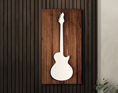 BK Gift Kabartma Gitar Tasarımlı Ahşap Tabela, Home Bar Tabela, Rustik Ev Dekorasyonu, Duvar Dekoru-1