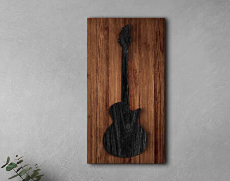 BK Gift Kabartma Gitar Tasarımlı Ahşap Tabela, Home Bar Tabela, Rustik Ev Dekorasyonu, Duvar Dekoru-2