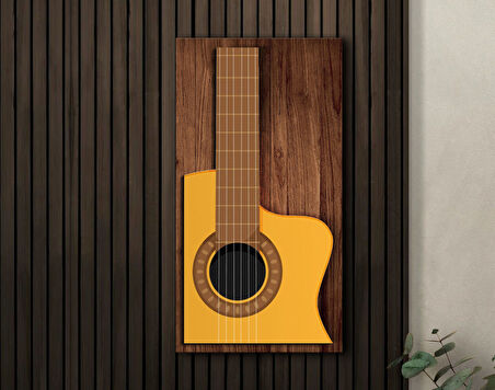 BK Gift Kabartma Gitar Tasarımlı Ahşap Tabela, Home Bar Tabela, Rustik Ev Dekorasyonu, Duvar Dekoru-3