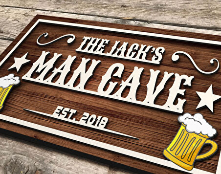 BK Gift Kişiye Özel Kabartma Tasarım Ahşap Bar Tabelası, Home Bar Tabela, Rustik Ev Dekorasyonu, Duvar Dekoru-5