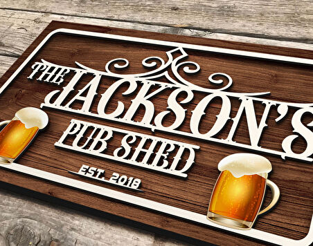 BK Gift Kişiye Özel Kabartma Tasarım Ahşap Bar Tabelası, Home Bar Tabela, Rustik Ev Dekorasyonu, Duvar Dekoru-6