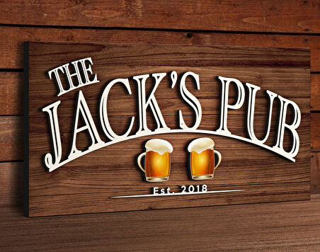 BK Gift Kişiye Özel Kabartma Tasarım Ahşap Bar Tabelası, Home Bar Tabela, Rustik Ev Dekorasyonu, Duvar Dekoru-7