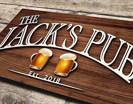 BK Gift Kişiye Özel Kabartma Tasarım Ahşap Bar Tabelası, Home Bar Tabela, Rustik Ev Dekorasyonu, Duvar Dekoru-7