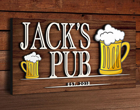 BK Gift Kişiye Özel Kabartma Tasarım Ahşap Bar Tabelası, Home Bar Tabela, Rustik Ev Dekorasyonu, Duvar Dekoru-8