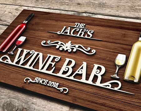 BK Gift Kişiye Özel Kabartma Tasarım Ahşap Bar Tabelası, Home Bar Tabela, Rustik Ev Dekorasyonu, Duvar Dekoru-14