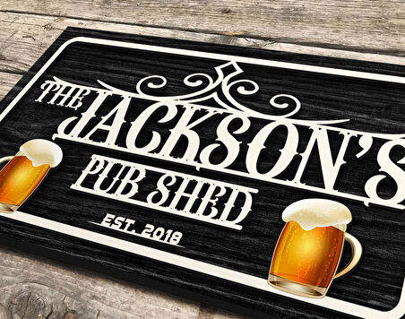 BK Gift Kişiye Özel Kabartma Tasarım Siyah(Ebony) Ahşap Bar Tabelası, Home Bar Tabela, Rustik Ev Dekorasyonu, Duvar Dekoru-6