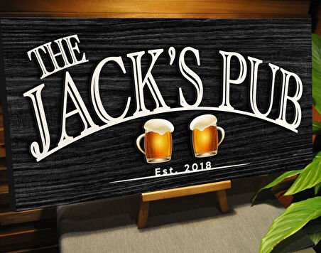 BK Gift Kişiye Özel Kabartma Tasarım Siyah(Ebony) Ahşap Bar Tabelası, Home Bar Tabela, Rustik Ev Dekorasyonu, Duvar Dekoru-7