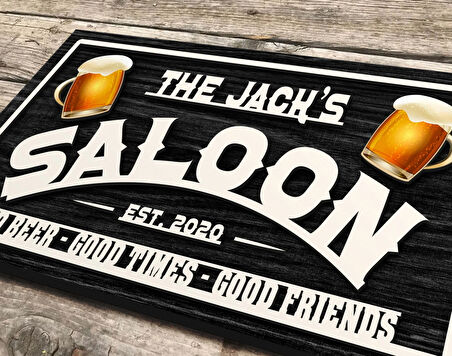 BK Gift Kişiye Özel Kabartma Tasarım Siyah(Ebony) Ahşap Bar Tabelası, Home Bar Tabela, Rustik Ev Dekorasyonu, Duvar Dekoru-9