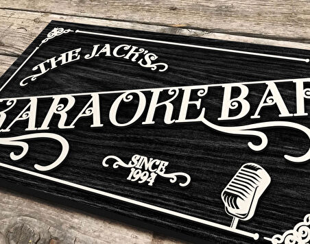 BK Gift Kişiye Özel Kabartma Tasarım Siyah(Ebony) Ahşap Bar Tabelası, Home Bar Tabela, Rustik Ev Dekorasyonu, Duvar Dekoru-11