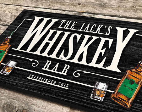 BK Gift Kişiye Özel Kabartma Tasarım Siyah(Ebony) Ahşap Bar Tabelası, Home Bar Tabela, Rustik Ev Dekorasyonu, Duvar Dekoru-12