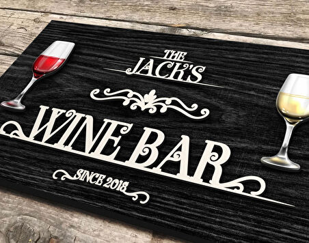 BK Gift Kişiye Özel Kabartma Tasarım Siyah(Ebony) Ahşap Bar Tabelası, Home Bar Tabela, Rustik Ev Dekorasyonu, Duvar Dekoru-13