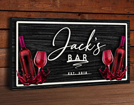 BK Gift Kişiye Özel Kabartma Tasarım Siyah(Ebony) Ahşap Bar Tabelası, Home Bar Tabela, Rustik Ev Dekorasyonu, Duvar Dekoru-15