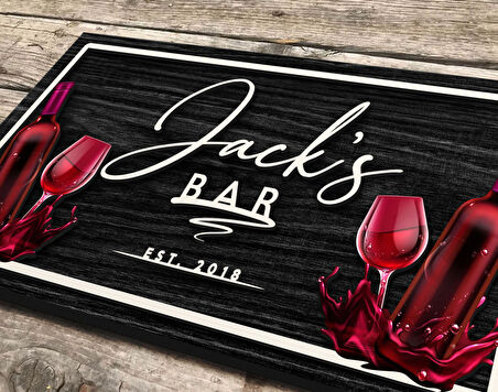 BK Gift Kişiye Özel Kabartma Tasarım Siyah(Ebony) Ahşap Bar Tabelası, Home Bar Tabela, Rustik Ev Dekorasyonu, Duvar Dekoru-15