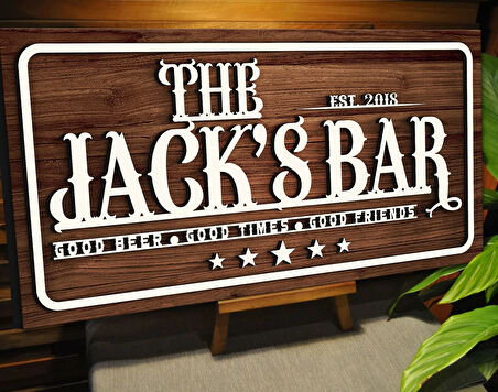 BK Gift Kişiye Özel Kabartma Tasarım Ahşap Bar Tabelası, Home Bar Tabela, Rustik Ev Dekorasyonu, Duvar Dekoru-20