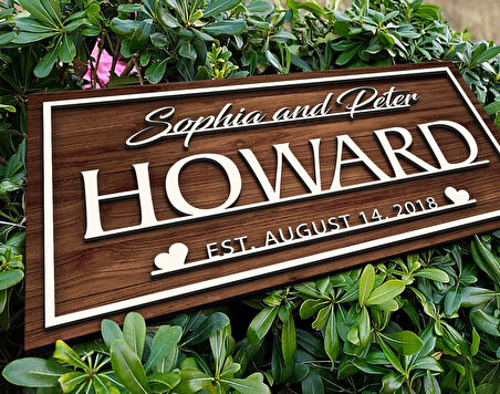 BK Gift Kişiye Özel İsimli Tarihli Kabartma Tasarım Ahşap Bar Tabelası, Home Bar Tabela, Rustik Ev Dekorasyonu, Duvar Dekoru-1