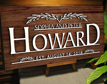 BK Gift Kişiye Özel İsimli Tarihli Kabartma Tasarım Ahşap Bar Tabelası, Home Bar Tabela, Rustik Ev Dekorasyonu, Duvar Dekoru-2