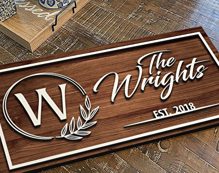 BK Gift Kişiye Özel İsimli Tarihli Kabartma Tasarım Ahşap Bar Tabelası, Home Bar Tabela, Rustik Ev Dekorasyonu, Duvar Dekoru-4