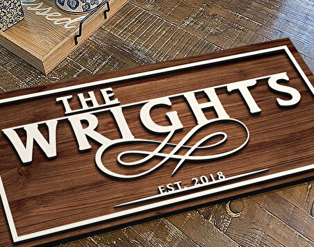 BK Gift Kişiye Özel İsimli Tarihli Kabartma Tasarım Ahşap Bar Tabelası, Home Bar Tabela, Rustik Ev Dekorasyonu, Duvar Dekoru-5
