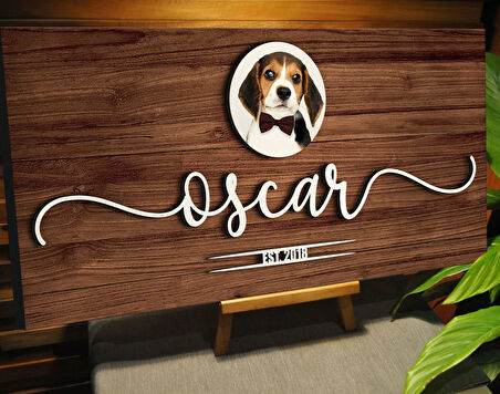 BK Gift Kişiye Özel İsimli Evcil Hayvan Fotoğraflı Kabartma Tasarım Ahşap Bar Tabelası, Home Bar Tabela, Rustik Ev Dekorasyonu, Duvar Dekoru-1