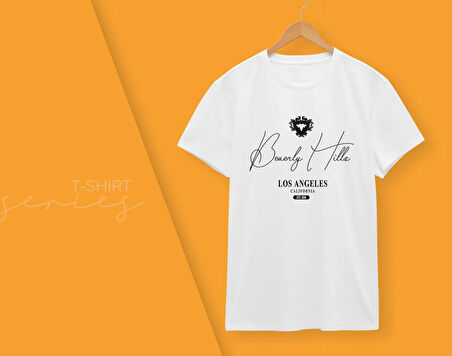 BK Gift Beverly Hills Tasarımlı Erkek Beyaz T-shirt, Arkadaşa Hediye, Doğum Günü Hediyesi, Trend Tişört, Sevgili Hediyesi-1
