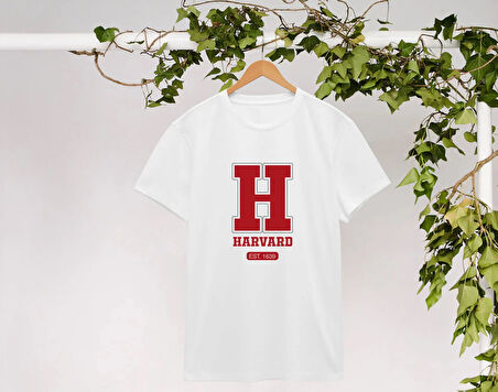 BK Gift Harvard Tasarımlı Erkek Beyaz T-shirt, Arkadaşa Hediye, Doğum Günü Hediyesi, Trend Tişört, Sevgili Hediyesi-2