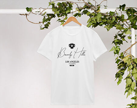 BK Gift Beverly Hills Tasarımlı Kadın Beyaz T-shirt, Arkadaşa Hediye, Doğum Günü Hediyesi, Trend Tişört, Sevgili Hediyesi-1