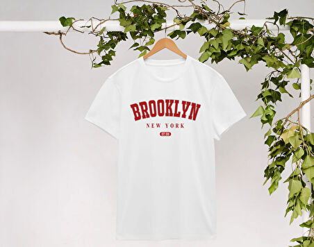 BK Gift Brooklyn Tasarımlı Kadın Beyaz T-shirt, Arkadaşa Hediye, Doğum Günü Hediyesi, Trend Tişört, Sevgili Hediyesi-1