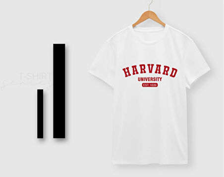 BK Gift Harvard Tasarımlı Kadın Beyaz T-shirt, Arkadaşa Hediye, Doğum Günü Hediyesi, Trend Tişört, Sevgili Hediyesi-1
