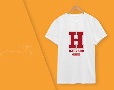 BK Gift Harvard Tasarımlı Kadın Beyaz T-shirt, Arkadaşa Hediye, Doğum Günü Hediyesi, Trend Tişört, Sevgili Hediyesi-2