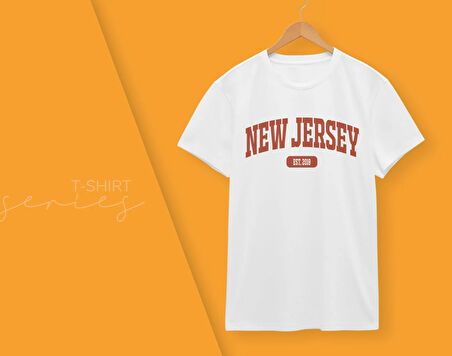 BK Gift New Jersey Tasarımlı Kadın Beyaz T-shirt, Arkadaşa Hediye, Doğum Günü Hediyesi, Trend Tişört, Sevgili Hediyesi-1
