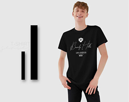 BK Gift Beverly Hills Tasarımlı Erkek Siyah T-shirt, Arkadaşa Hediye, Doğum Günü Hediyesi, Trend Tişört, Sevgili Hediyesi-1