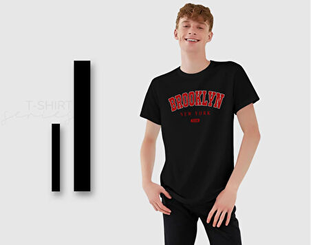 BK Gift Brooklyn Tasarımlı Erkek Siyah T-shirt, Arkadaşa Hediye, Doğum Günü Hediyesi, Trend Tişört, Sevgili Hediyesi-1